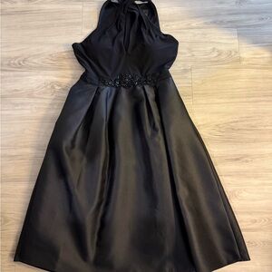 Adrianna Papell Black Sleeveless Halter A-Line Dress